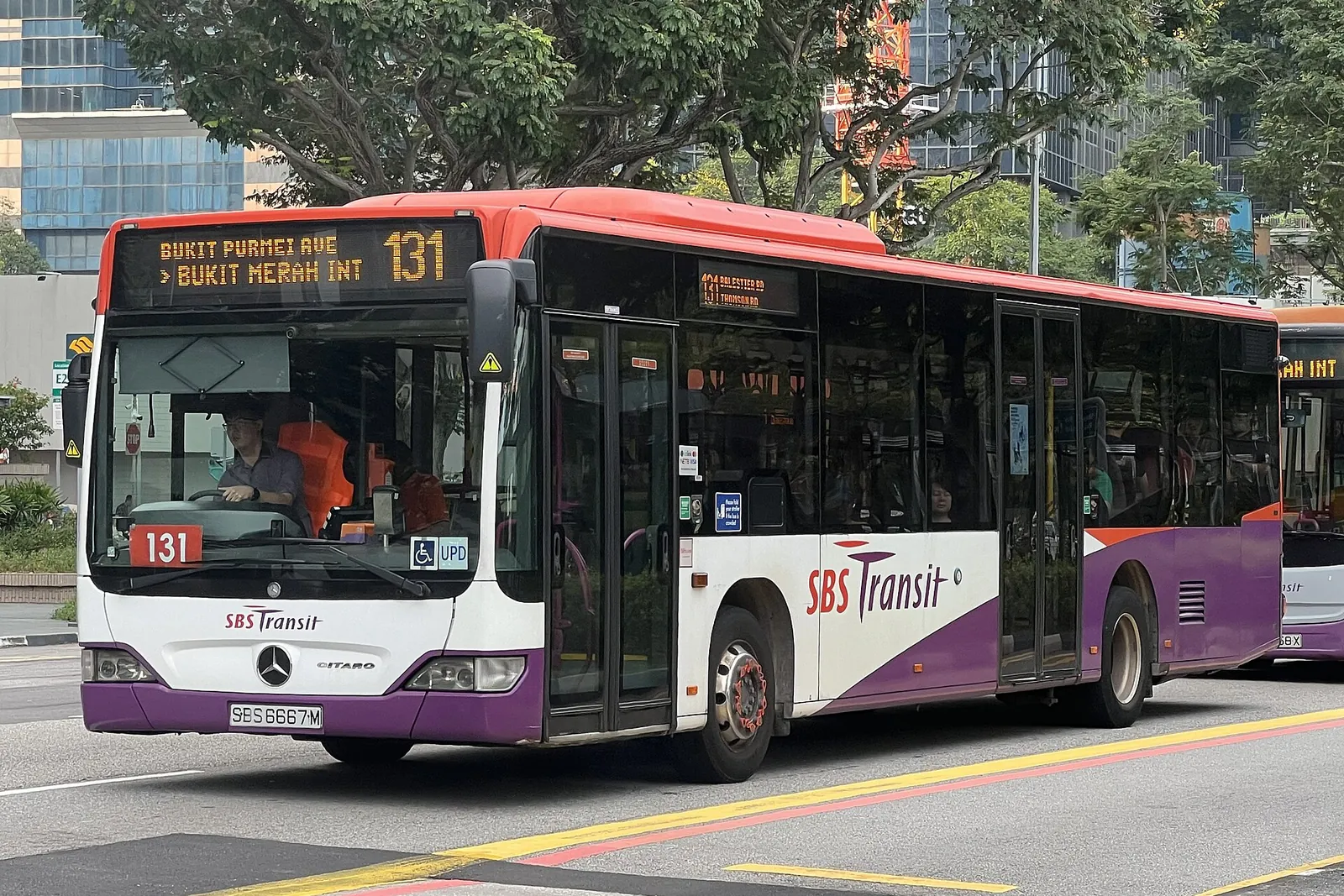 An SBS Transit bus on route 131 in Singapore